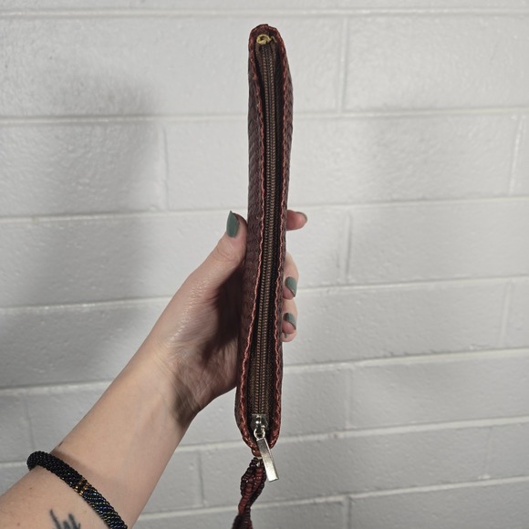 Grass Rafia Woven Wristlet Clutch Bag Boho Wedding Guest Bridesmaid Small Lined - Picture 3 of 6